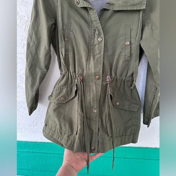 Loft Jacket Linen Cotton Utility Military Green SP - Picture 5 of 11